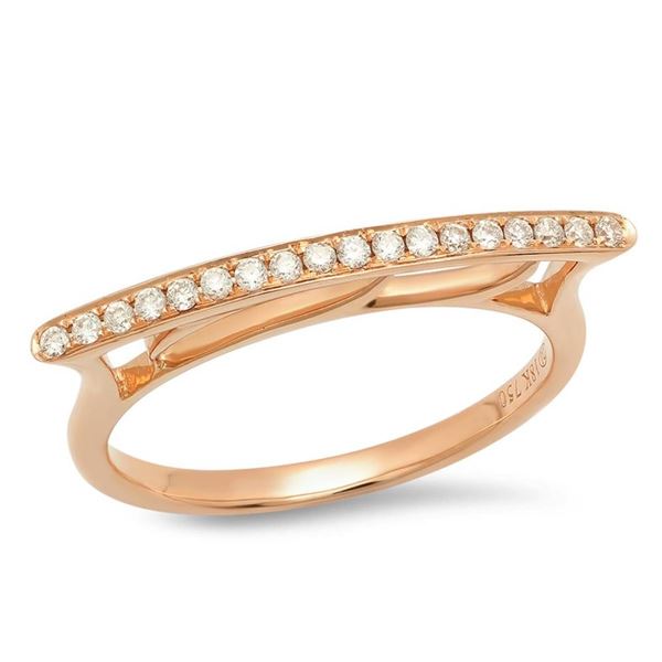 14K Rose Gold 0.13CTW Diamond Ring, (SI1/F)