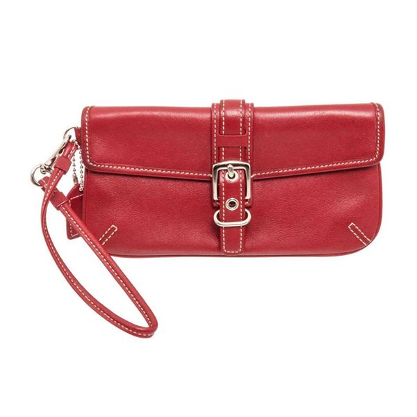 Coach Red Buckle Wristlet