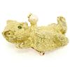 Image 3 : LARGE Detailed Textured 18K Gold Pearl & Emerald Playful Kitten Cat Brooch Pin