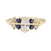 Image 2 : 0.70 ctw Diamond and Sapphire Ring - 14KT Yellow Gold