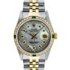 Image 1 : Rolex Mens 2 Tone MOP Emerald String Diamond Datejust Wristwatch