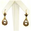 Image 1 : Vintage 18K Yellow Gold 1.0 ctw Pear Shape Garnet Dangle Drop Lever Back Earring