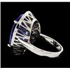 Image 3 : GIA Cert 11.93 ctw Tanzanite and Diamond Ring - 14KT White Gold