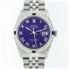 Image 1 : Rolex Mens Stainless Steel Purple Roman Diamond & Ruby Datejust Wristwatch Oyste