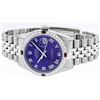 Image 3 : Rolex Mens Stainless Steel Purple Roman Diamond & Ruby Datejust Wristwatch Oyste