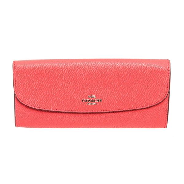 Coach Pink Crossgrain Leather Soft Wallet