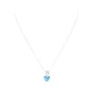 Image 1 : 3.10 ctw Blue Topaz and Diamond Heart Shaped Pendant with Chain - 14KT White Gol