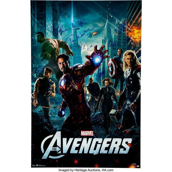 The Avengers 8 Cast Members and Stan Lee Signed Movie Poster. A poster for the 2