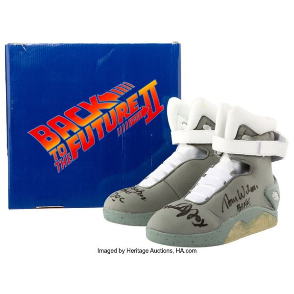 Back to the Future Part II Shoes Signed by Four Cast Members. A pair of shoes th