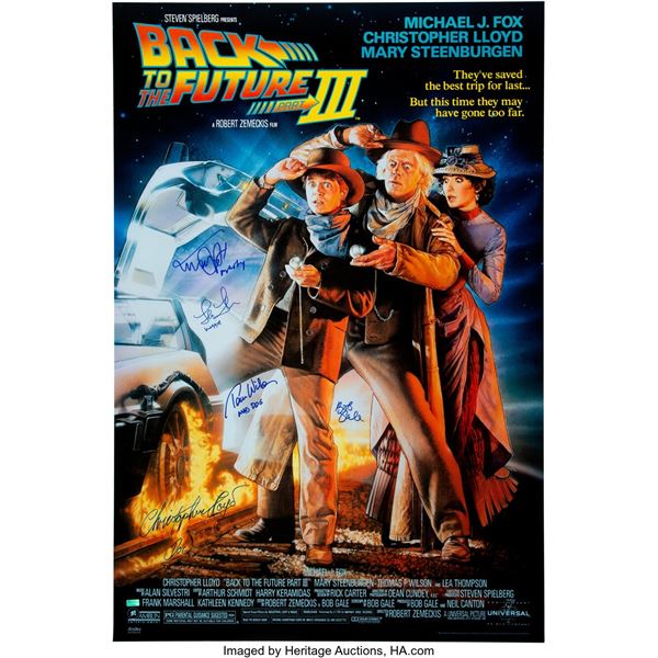 Back to the Future Part III Cast Signed Movie Poster. A poster for the third and