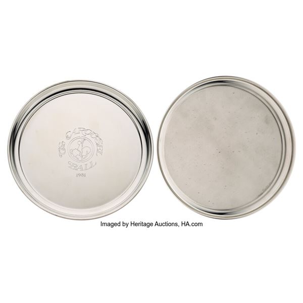 Lucille Ball Personally Owned 17"Cartier Plate.  A gleaming plate engraved at ce