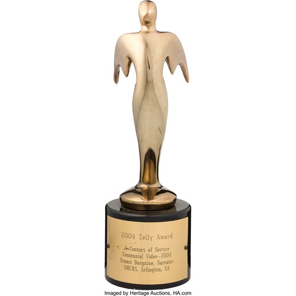 Ernest Borgnine Signed Glossy Photo With 2004 "Telly" Award. Two items, includin