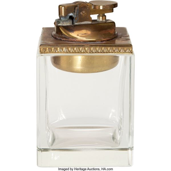Marlene Dietrich Owned Glass Cigarette Lighter. A glass cigarette lighter person