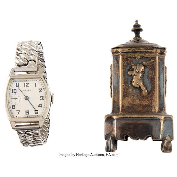 Marlene Dietrich's Personally Owned Wristwatch and Pepperette. Two items that on