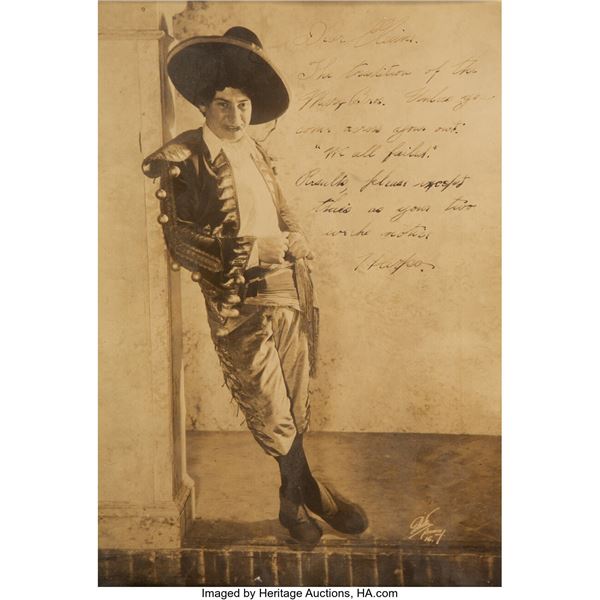 Harpo Marx Signed and Inscribed Photo. Matted and framed to an overall 15 ¼" x 1