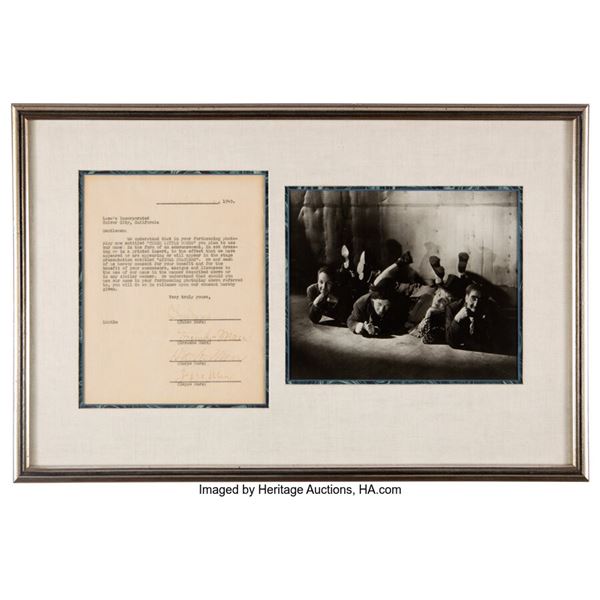 The Marx Brothers Signed Consent Form With Loew's Incorporated (1949). A typed c