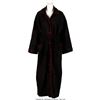 Image 1 : Barbra Streisand Owned Long Black Robe With Red Trim.  A button-down robe (with