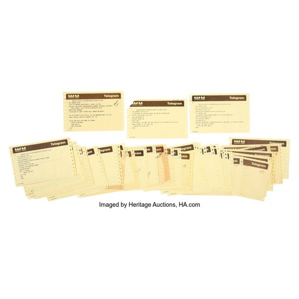 John Wayne Received Large Group of Western Union Telegrams (1976-1979). A large