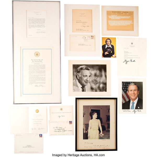 Trini Lopez Owned Walter Cronkite Signed Photo With Presidential Correspondence.