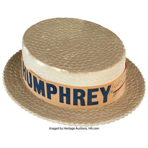Trini Lopez Owned Hubert Humphrey Hat Signed by Frank Sinatra with Humphrey Sign