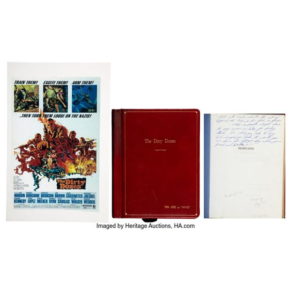 Trini Lopez Personally Owned The Dirty Dozen Script. Bound in a red soft leather
