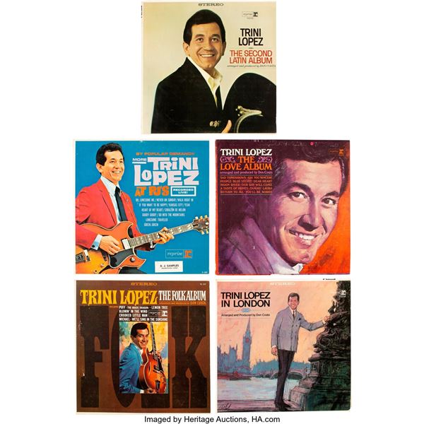 Trini Lopez Personally Owned Vinyl LPs (11). A collection of 11 vinyl LPs from T