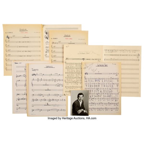 Trini Lopez "If I Had a Hammer," "Lemon Tree," and "America" Orchestration Sheet