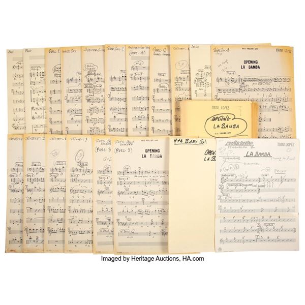 Trini Lopez "La Bamba" Personally Owned Original Score Sheet Music. A nice colle