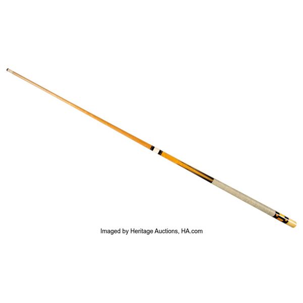 Trini Lopez Owned Pool Cue and Photo. A pool cue (with an engraved "Trini") hous
