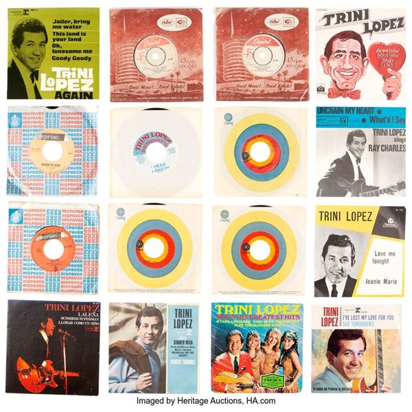Trini Lopez Personally Owned Import 45s (39). A collection of 39 vinyl singles f