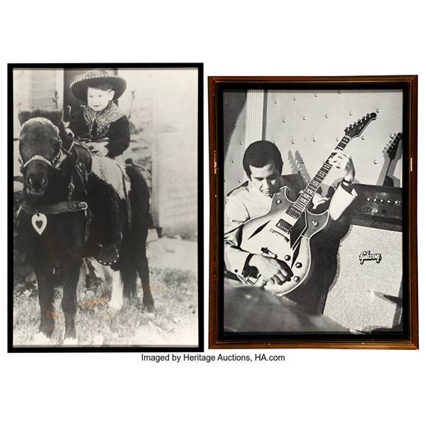 Trini Lopez Large Black and White Photo Prints (2). Lot includes: 1) A print of