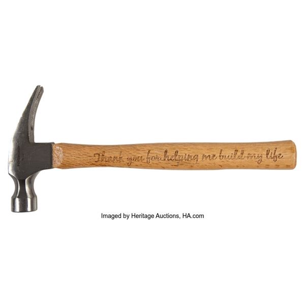 Trini Lopez Hammer With Photos With George Lopez.  A hammer (with "Thank you for
