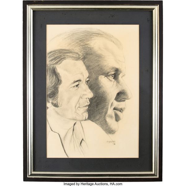 Trini Lopez/Frank Sinatra Personally Owned Limited Original Pencil Drawing. Matt