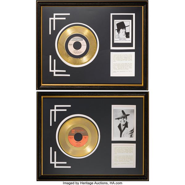 Trini Lopez Personally Owned In-House Gold Sales Awards for "Lemon Tree" and "La