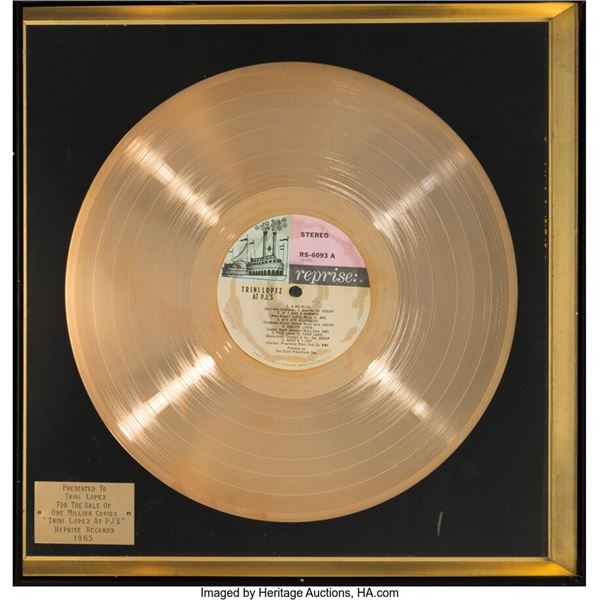 Trini Lopez at PJs Personally Owned In-House Gold Sales Award. An in-house gold