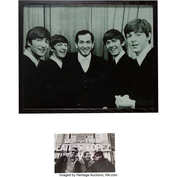 Trini Lopez With the Beatles Photo. A photo of Trini with the Fab Four printed o