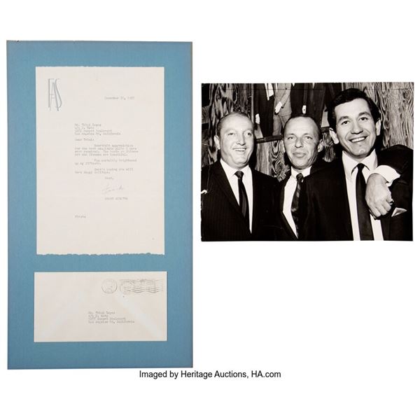 Frank Sinatra Signed Letter to Trini Lopez. Attached to blue backing board, this