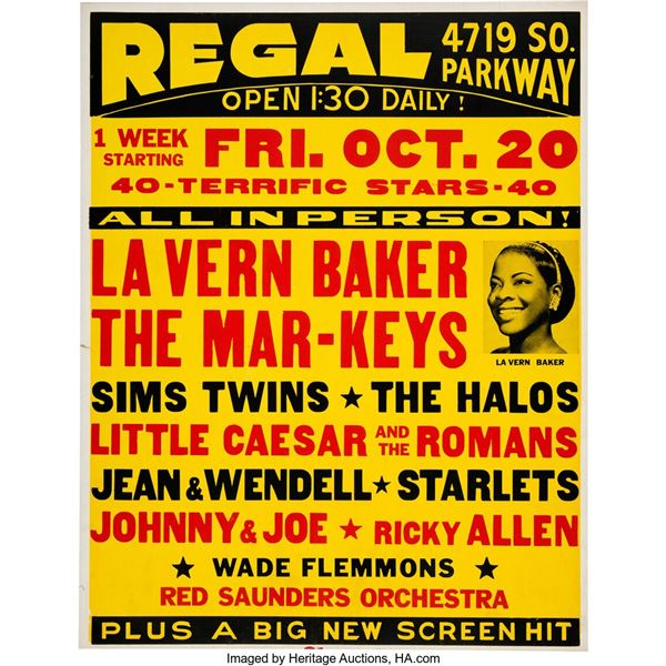 LaVern Baker, Steve Cropper & Duck Dunn (Mar-Keys) 1961 Jumbo Chicago Concert Po