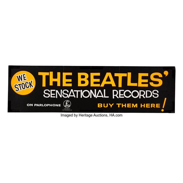 The Beatles 1963 "Sensational" U.K. Parlophone Promotional Banner. An original E
