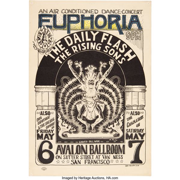 FD-7 "Euphoria" First-Printing Concert Poster with Some Original Hand-Coloring.