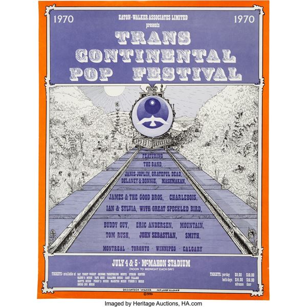 Grateful Dead / Janis Joplin / The Band 1970 Festival Express Poster (AOR-4.132)