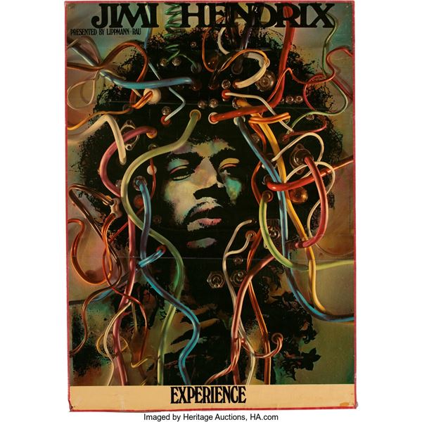 Jimi Hendrix Experience 1969 Gunther Kieser Famous Wire-Hair Concert Poster (AOR