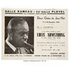 Image 1 : Louis Armstrong 1934 Paris, France Concert Handbill. An original paper concert f