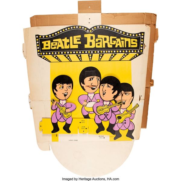 The Beatles Rare Cardboard Top Section of Store Display For Lux Soap/Inflatable