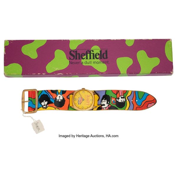The Beatles Yellow Submarine "Love" Watch with Original Box, Hang Tag and Paper