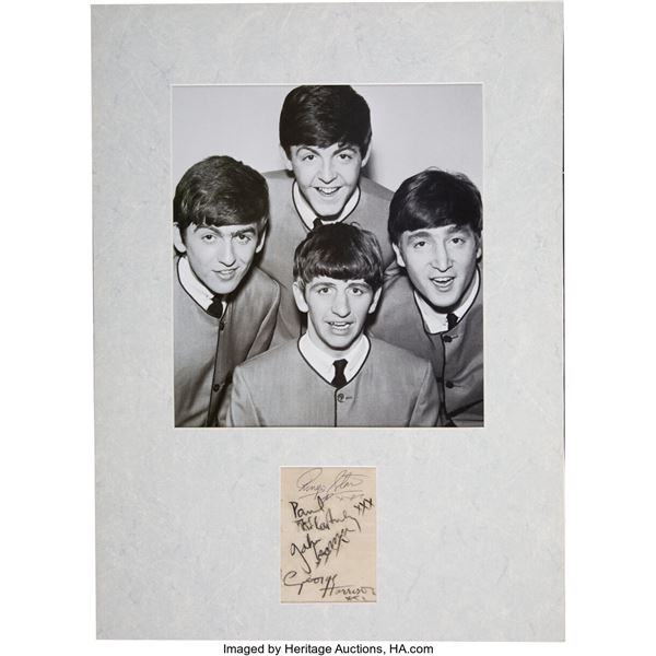 The Beatles Complete Set of Early Autographs (1962).  There is cool and then the
