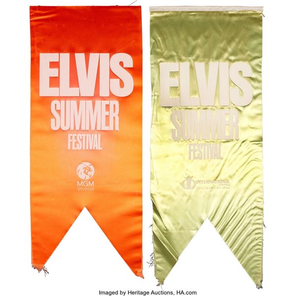 Elvis Presley Summer Festival Pennants (2). Two "Summer Festival" pennants for t