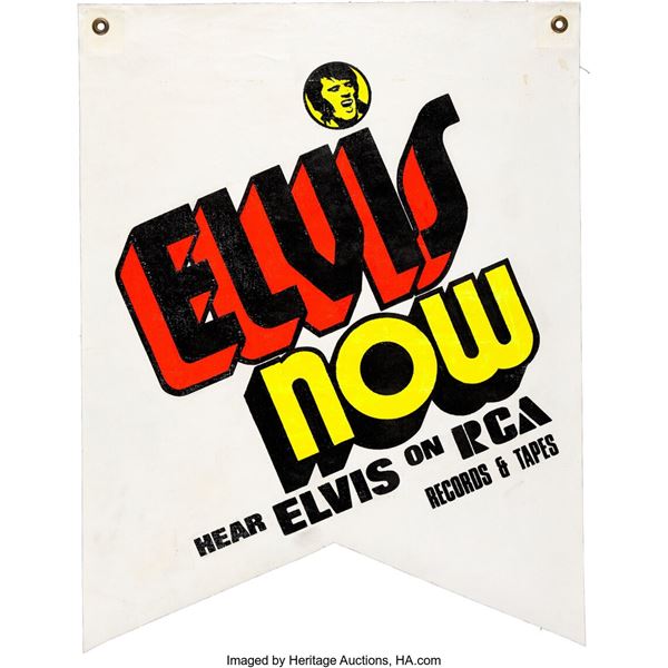 Elvis Presley Elvis Now Promo Banner.  A vibrant banner made for promotion of El