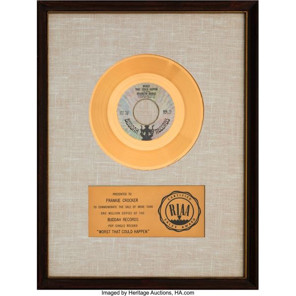 Brooklyn Bridge "Worst That Could Happen" RIAA Gold Sales Award. A gold sales aw