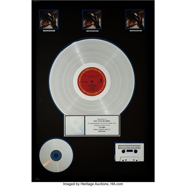 Mariah Carey Emotions RIAA R Hologram Multi-Platinum Sales Award.  An award for